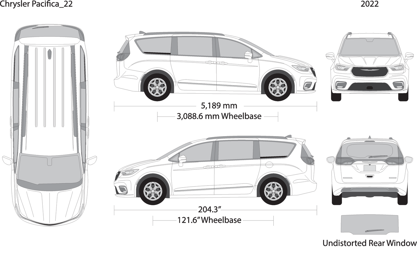2022 Chrysler Pacifica V22 Vehicle Wrap Template