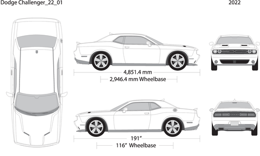 2022 Dodge Challenger V22 Vehicle Wrap Template
