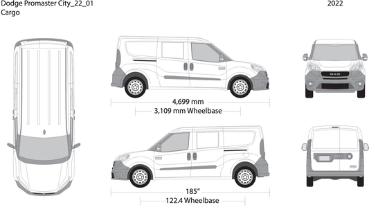 2022 Dodge Promaster City V01 Vehicle Wrap Template