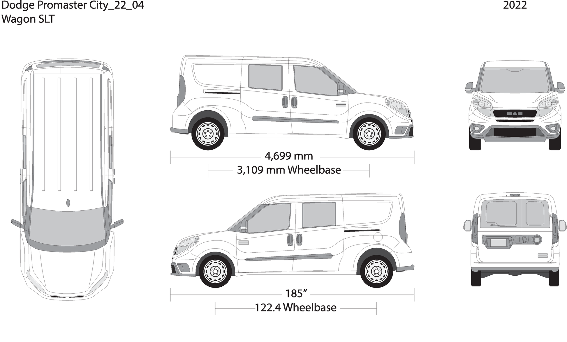 2022 Dodge Promaster City V04 Vehicle Wrap Template