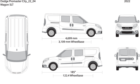2022 Dodge Promaster City V04 Vehicle Wrap Template