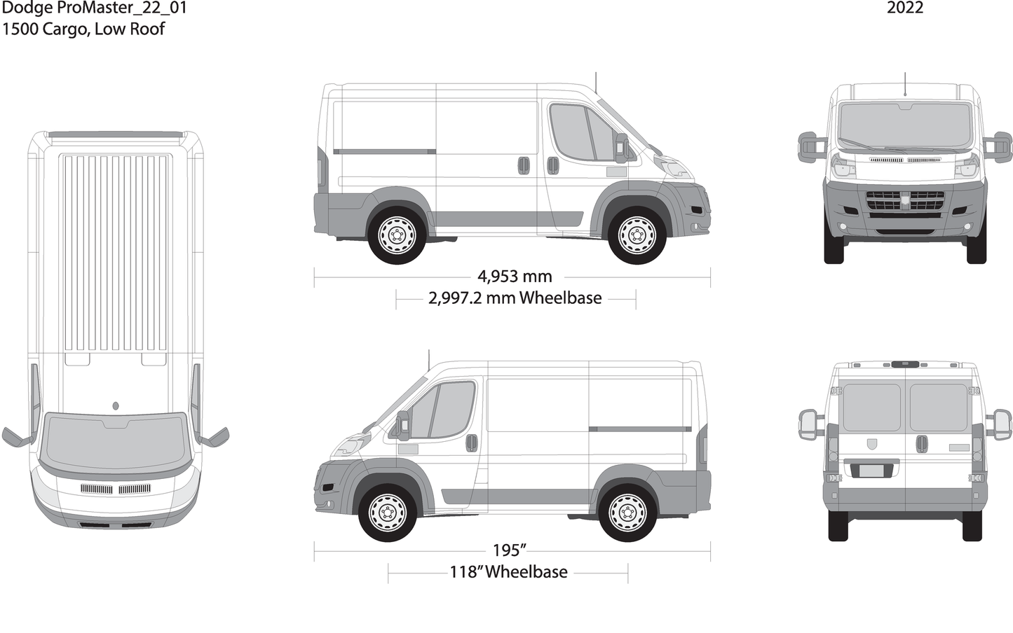 2022 Dodge Promaster V01 Vehicle Wrap Template