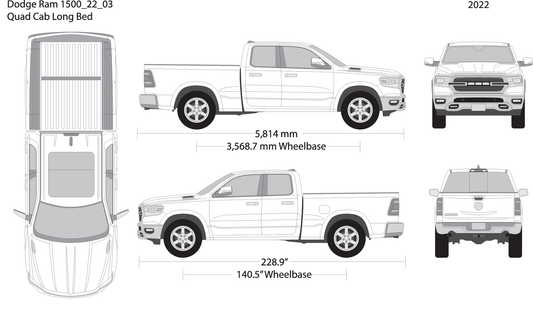 2022 Dodge Ram 1500 V03 Vehicle Wrap Template