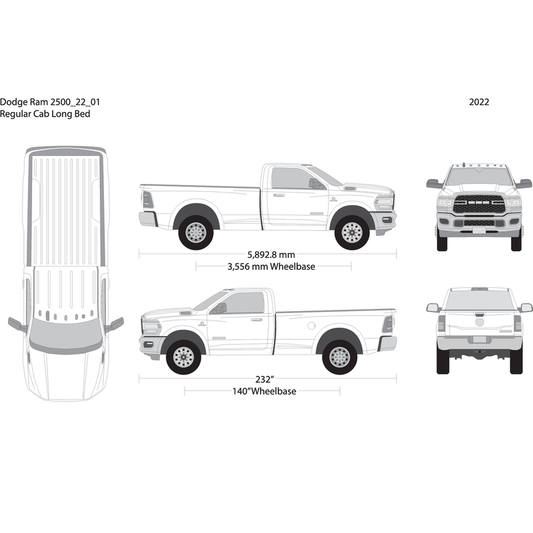 2022 Dodge Ram 2500 3500 V01 Vehicle Wrap Template