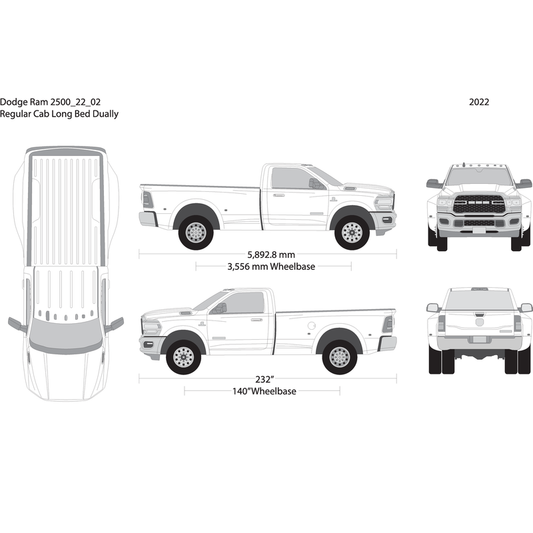 2022 Dodge Ram 2500 3500 V02 Vehicle Wrap Template