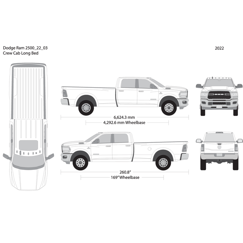 2022 Dodge Ram 2500 3500 V03 Vehicle Wrap Template