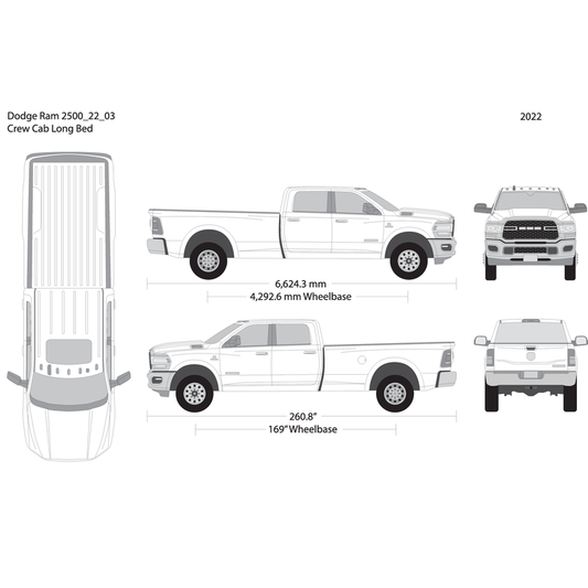 2022 Dodge Ram 2500 3500 V03 Vehicle Wrap Template