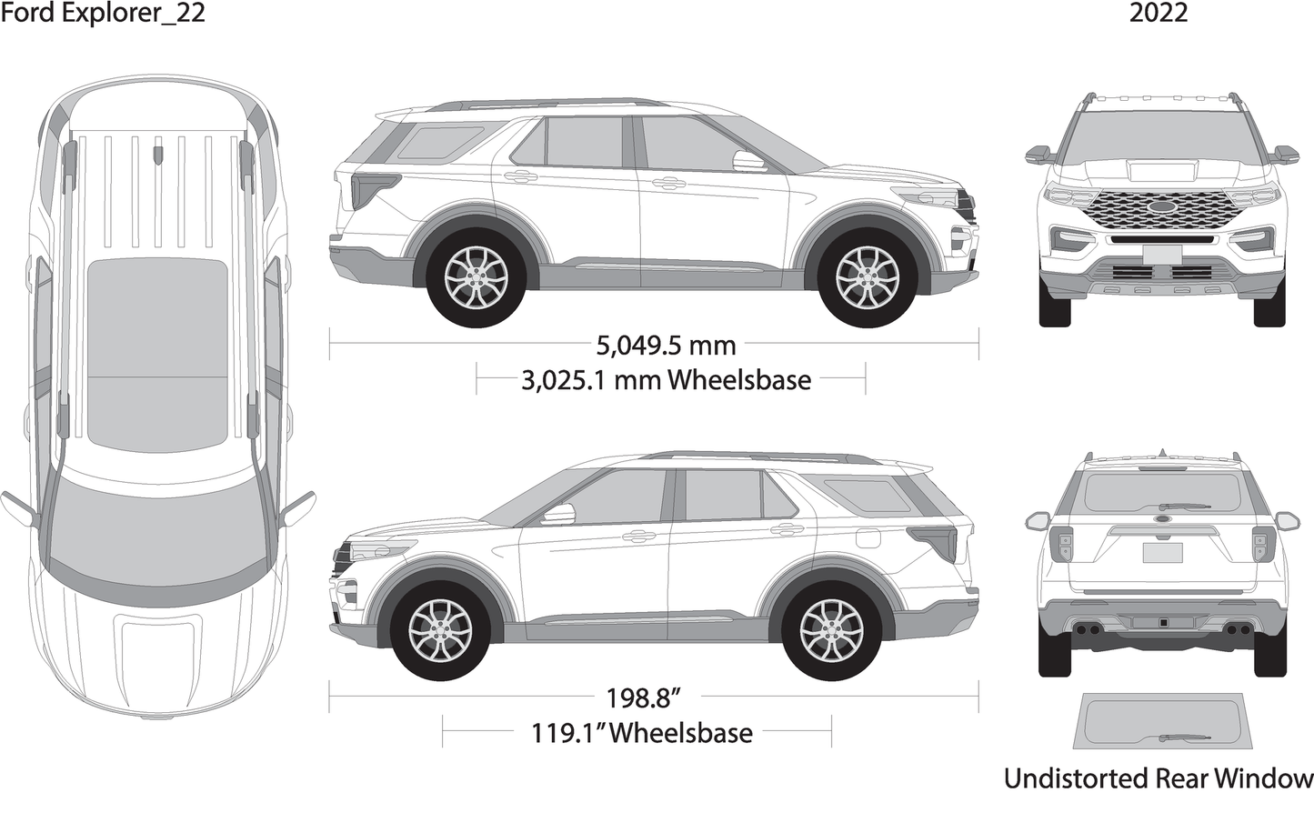 2022 Ford Explorer V22 Vehicle Wrap Template
