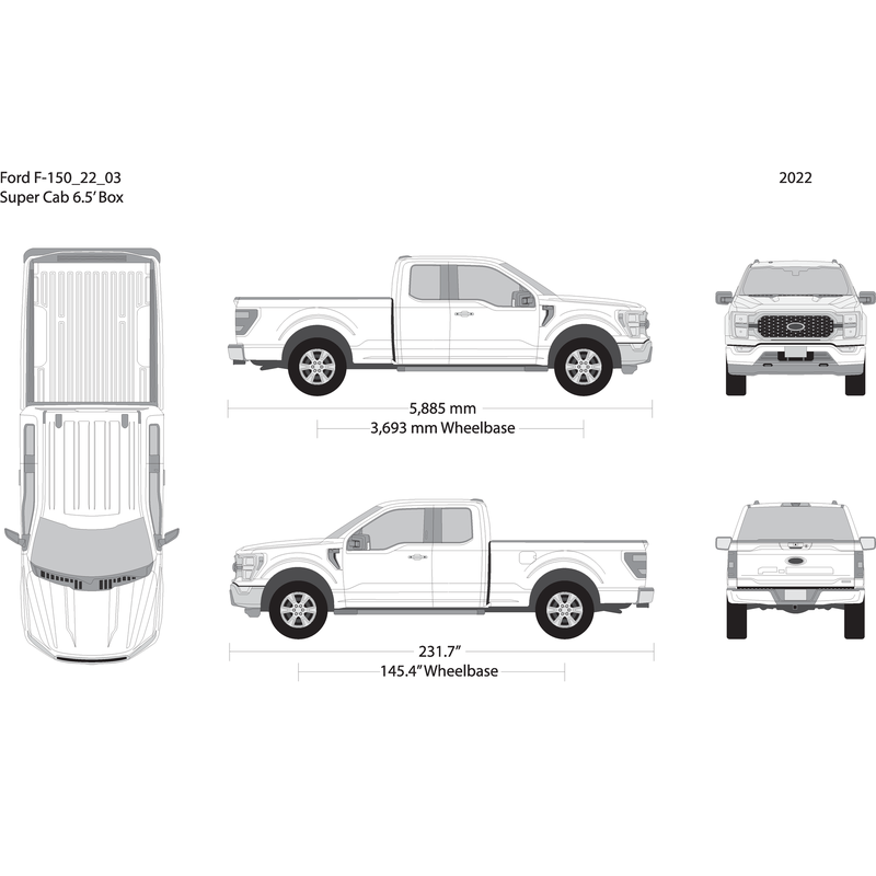 2022 Ford F 150 V03 Vehicle Wrap Template
