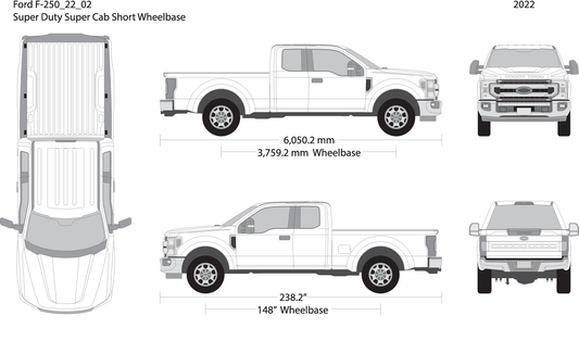 2022 Ford F 250 V02 Vehicle Wrap Template