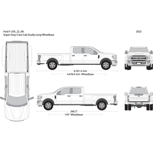 2022 Ford F 250 V08 Vehicle Wrap Template