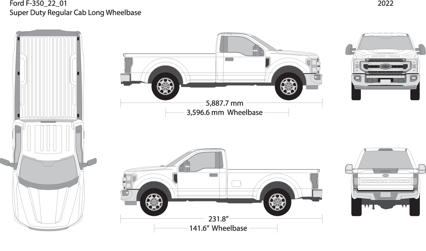 2022 Ford F 350 V01 Vehicle Wrap Template