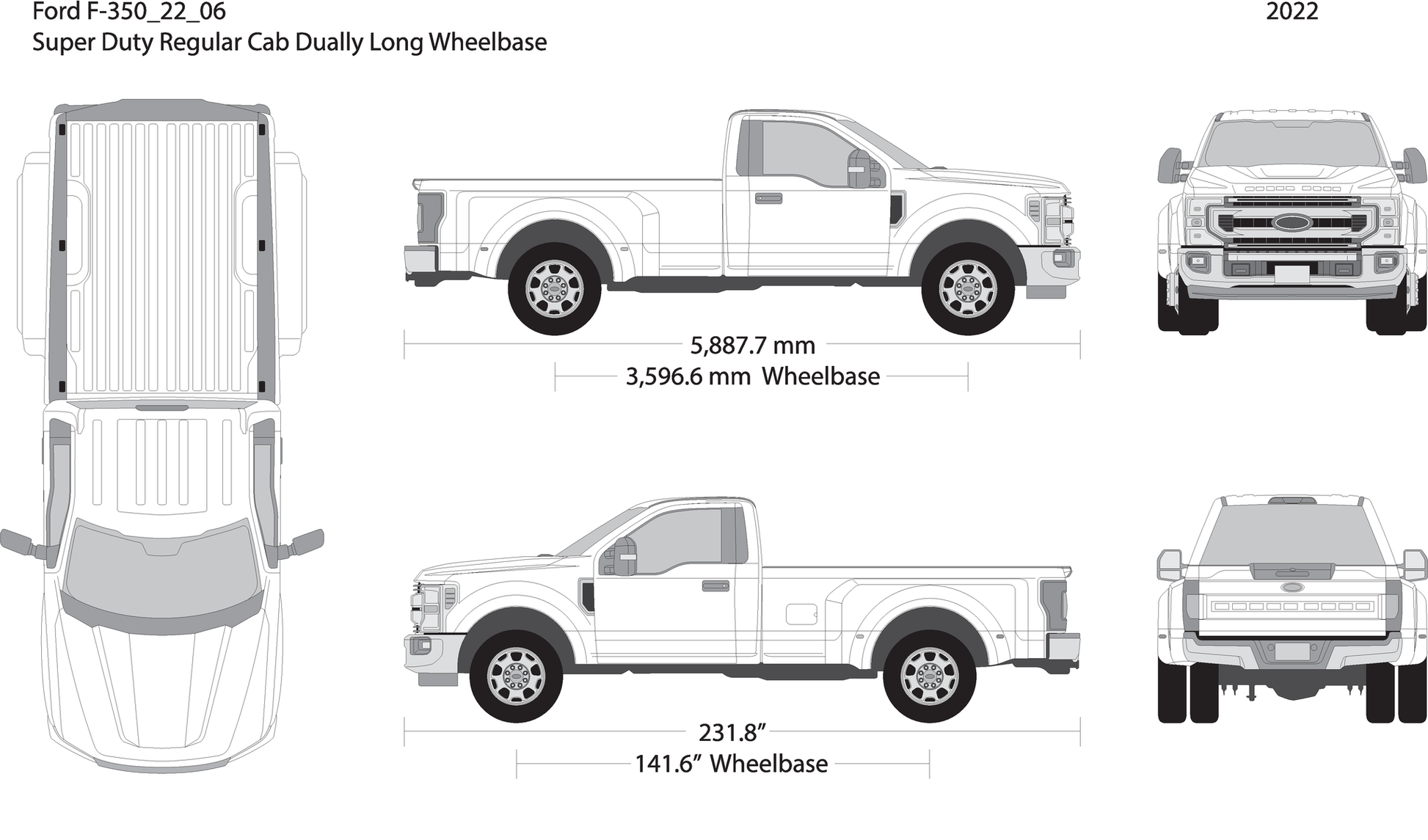 2022 Ford F 350 V06 Vehicle Wrap Template