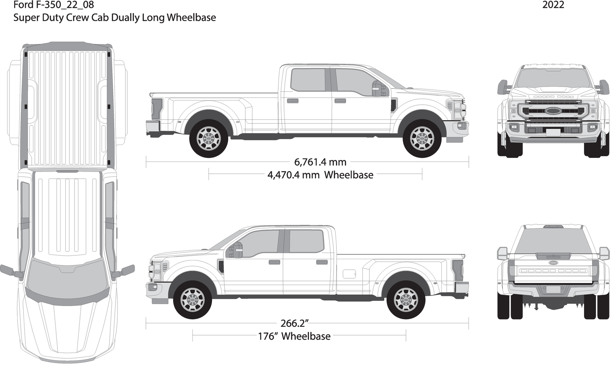 2022 Ford F 350 V08 Vehicle Wrap Template