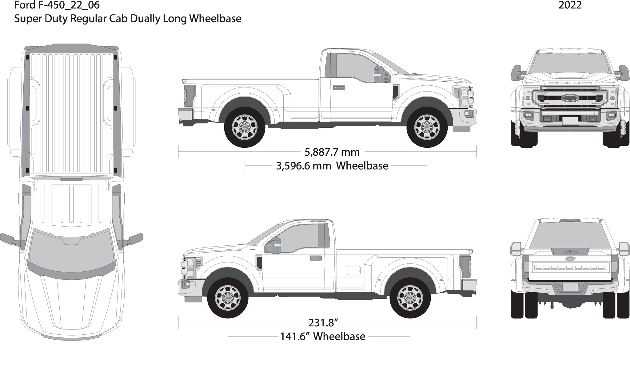 Free 2022 Ford F-450 Vector Wrap Template | ANJ Graphics