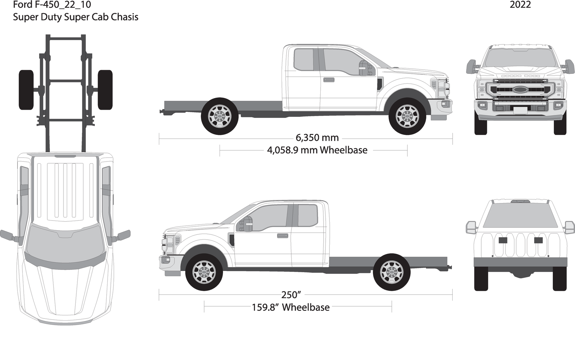 2022 Ford F 450 V10 Vehicle Wrap Template