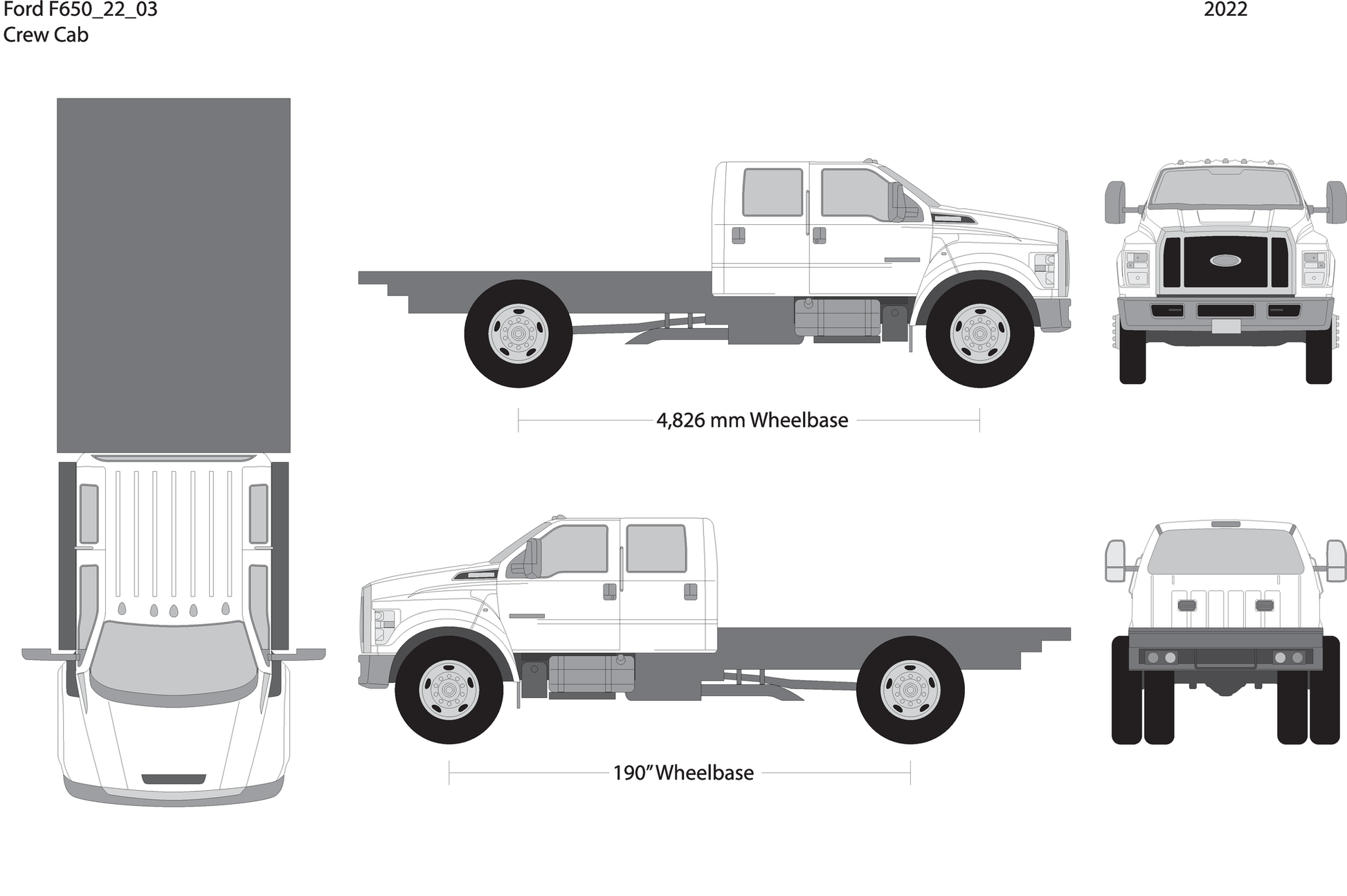 2022 Ford F 650 V03 Vehicle Wrap Template