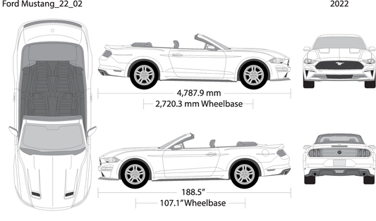 2022 Ford Mustang V02 Vehicle Wrap Template