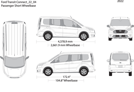 2022 Ford Transit Connect V04 Vehicle Wrap Template