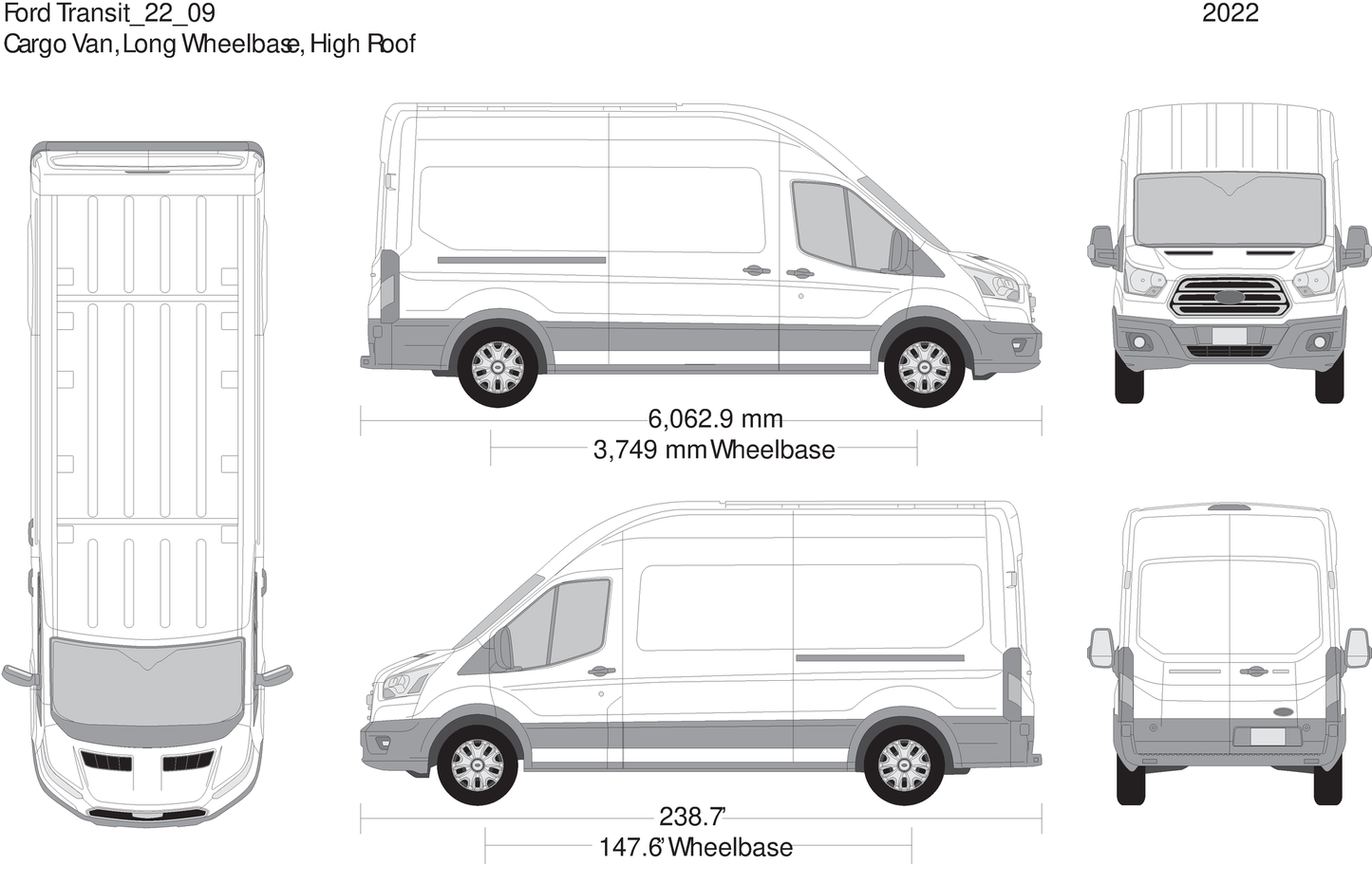 2022 Ford Transit Sliding Doors V09 Vehicle Wrap Template