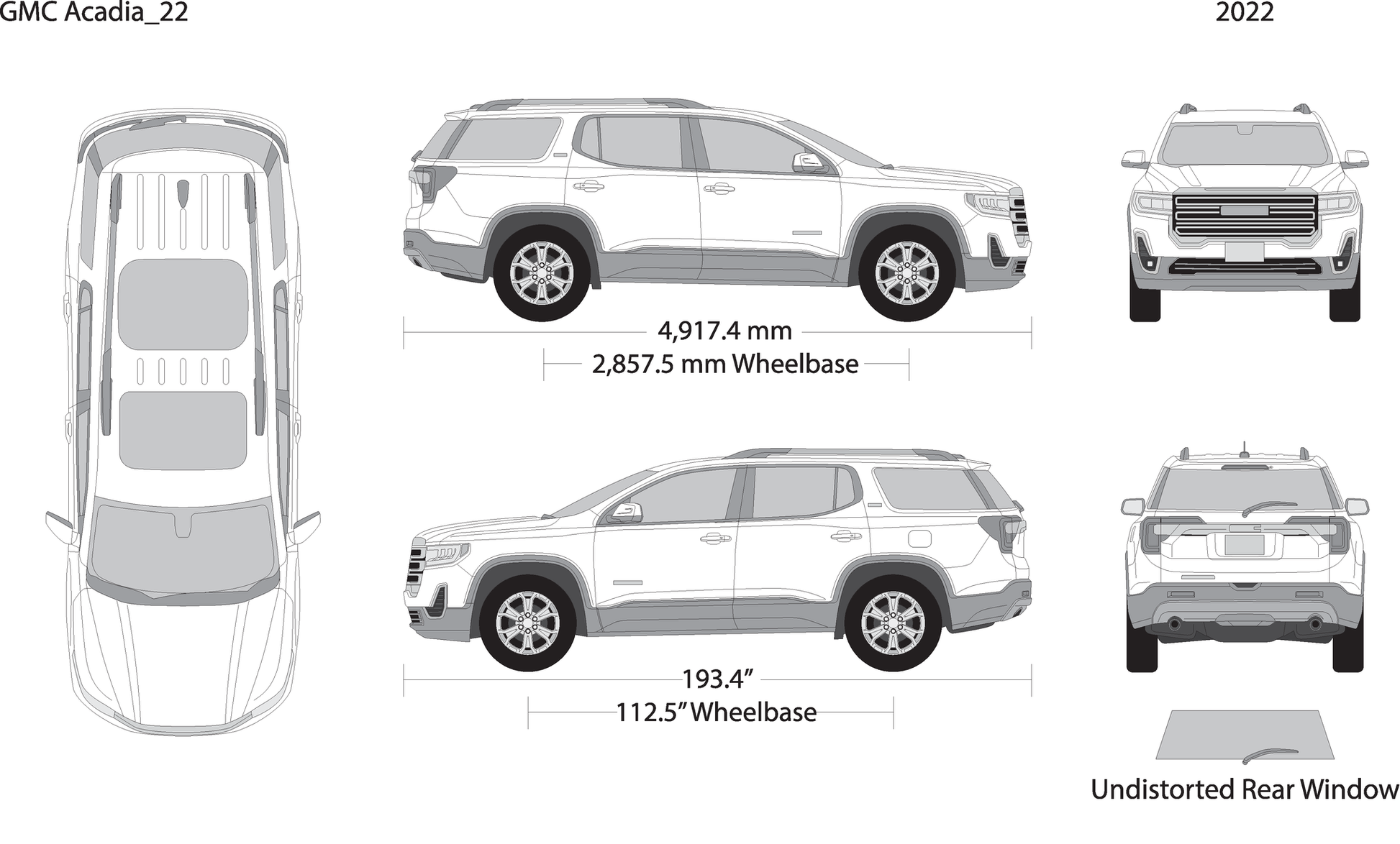 2022 Gmc Acadia V22 Vehicle Wrap Template