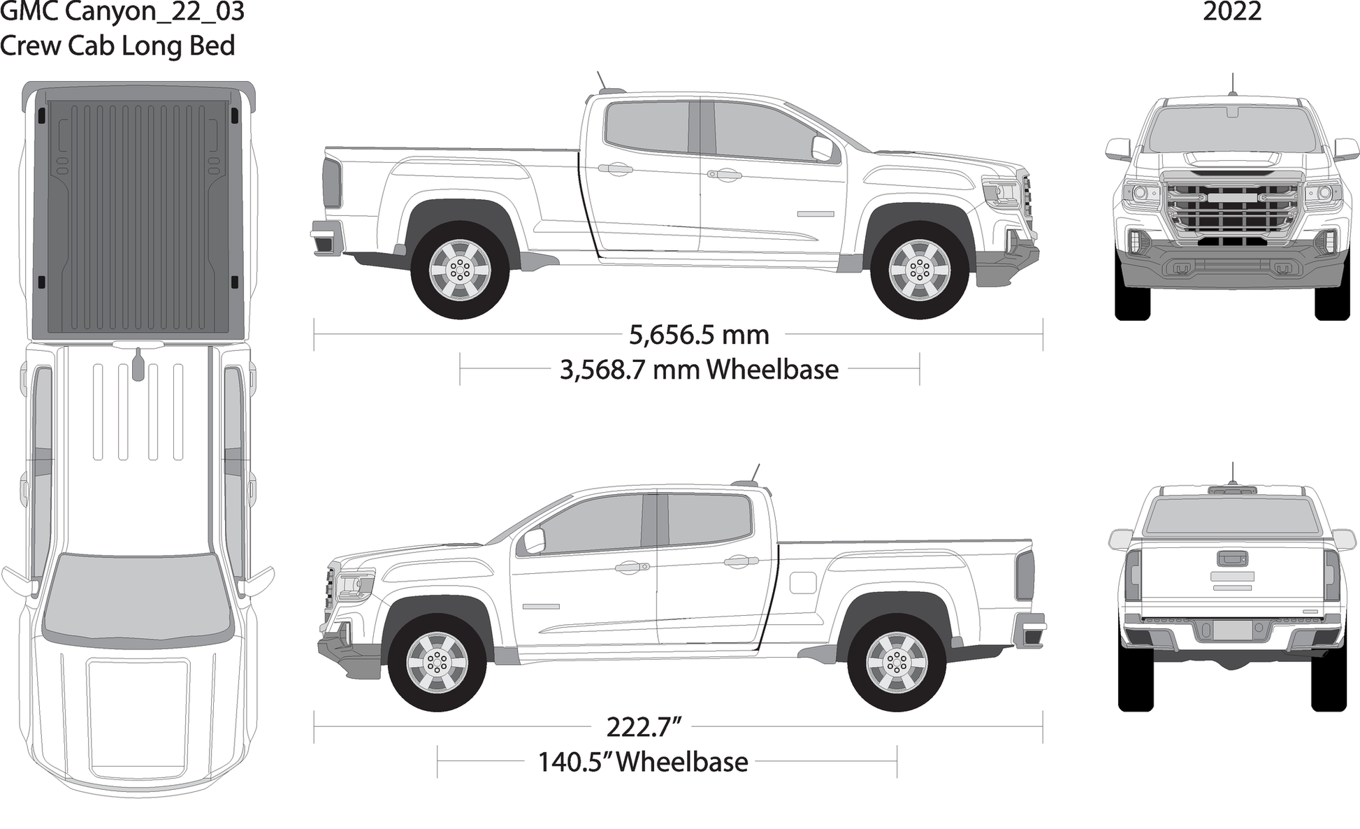 2022 Gmc Canyon V03 Vehicle Wrap Template