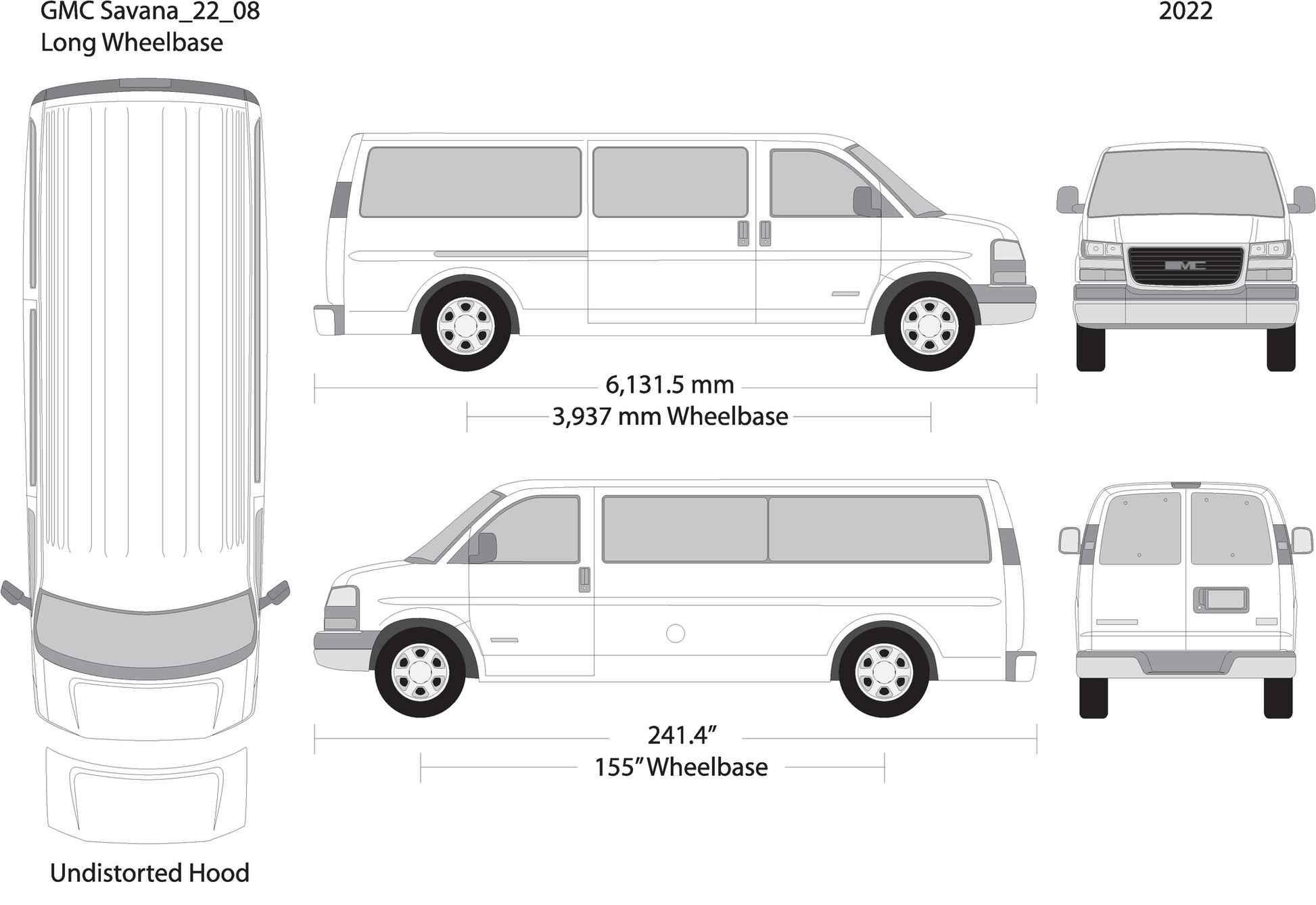 2022 Gmc Savana V08 Vehicle Wrap Template