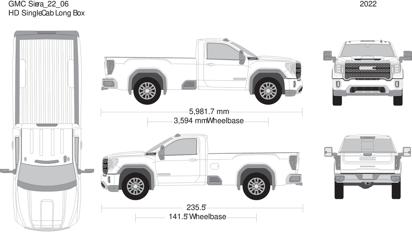 2022 Gmc Sierra 2500 3500 Hd V06 Vehicle Wrap Template
