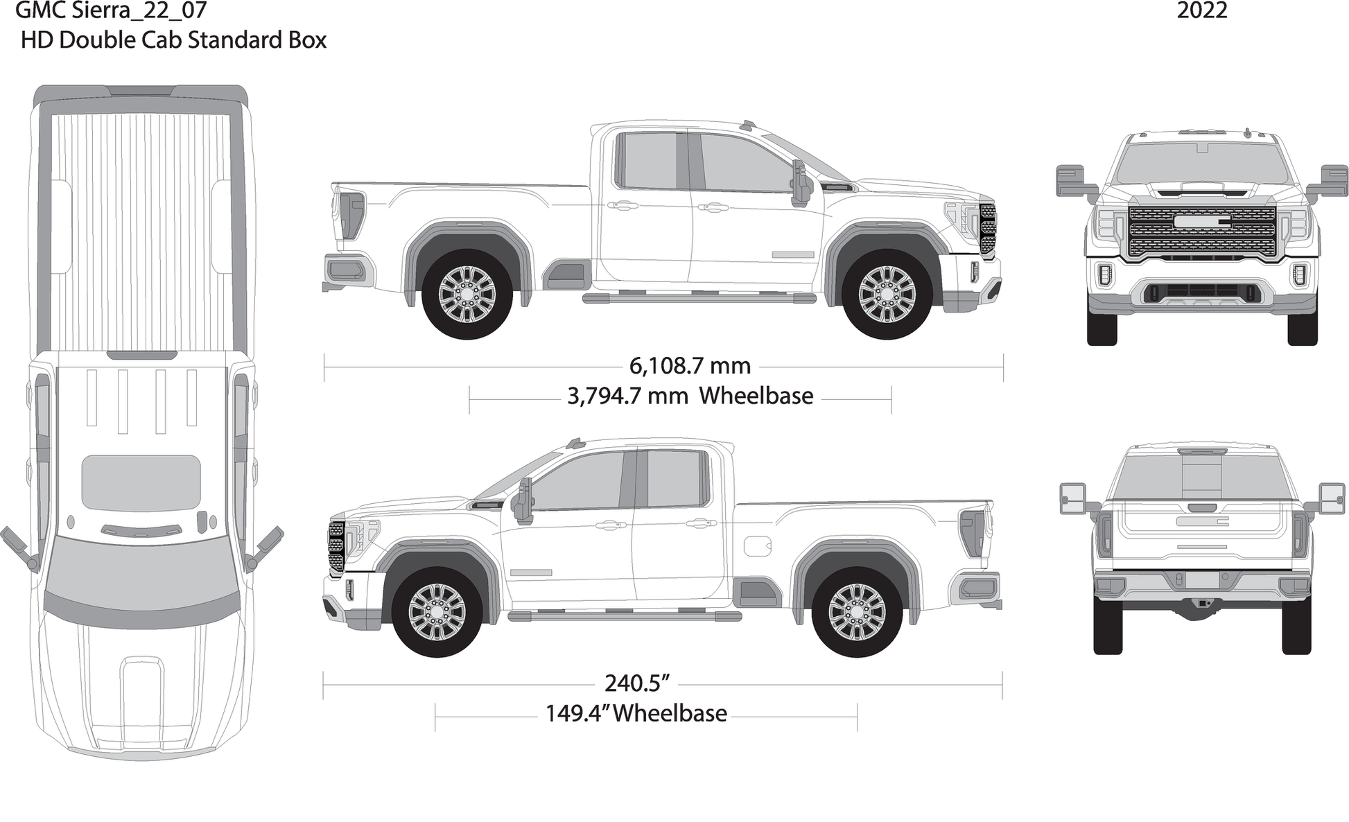 2022 Gmc Sierra 2500 3500 Hd V07 Vehicle Wrap Template