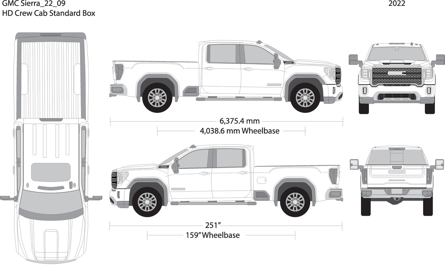 2022 Gmc Sierra 2500 3500 Hd V09 Vehicle Wrap Template