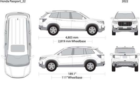2022 Honda Passport V22 Vehicle Wrap Template