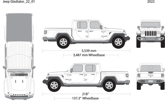 2022 Jeep Gladiator V01 Vehicle Wrap Template