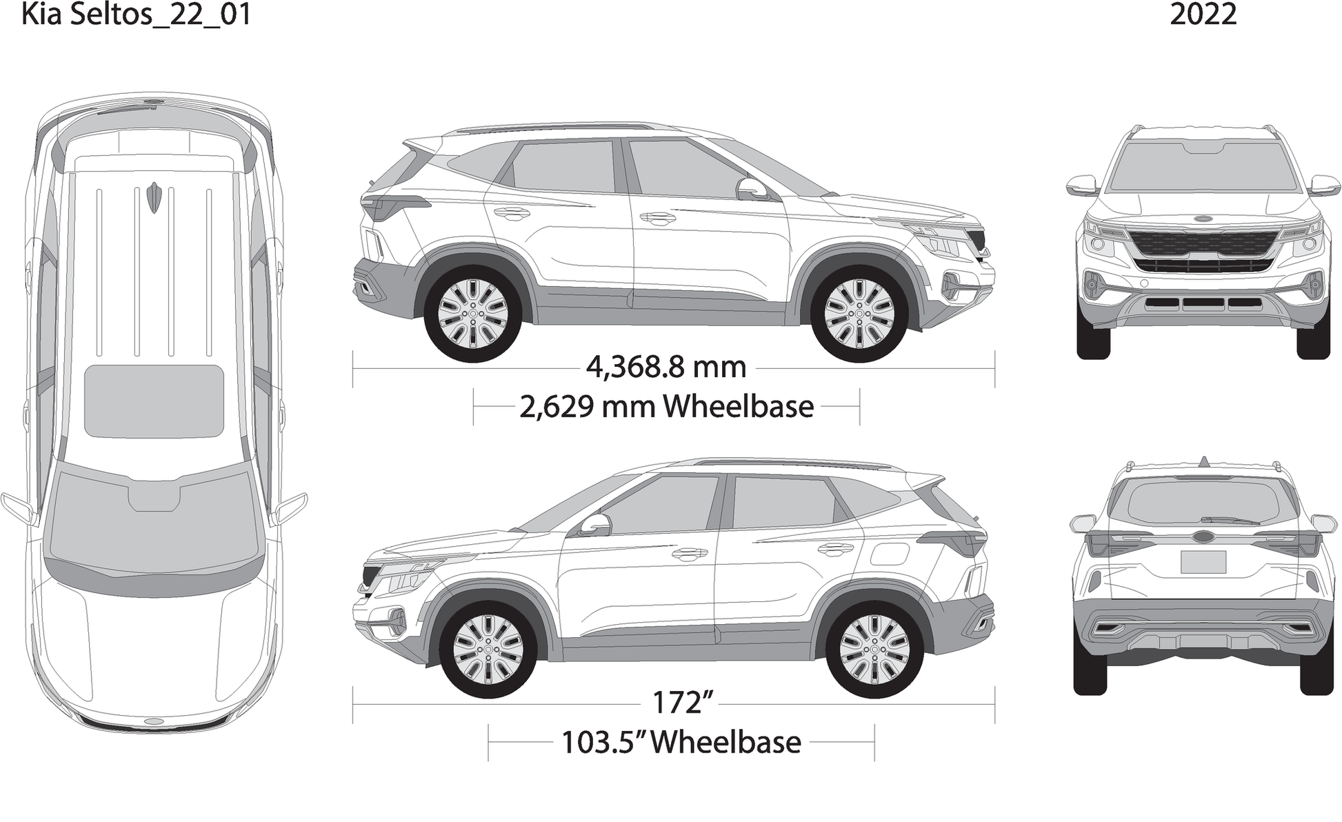 2022 Kia Seltos V22 Vehicle Wrap Template