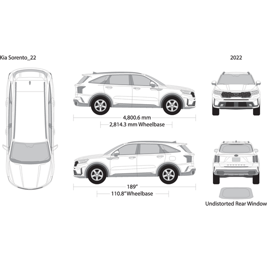 2022 Kia Sorento V22 Vehicle Wrap Template