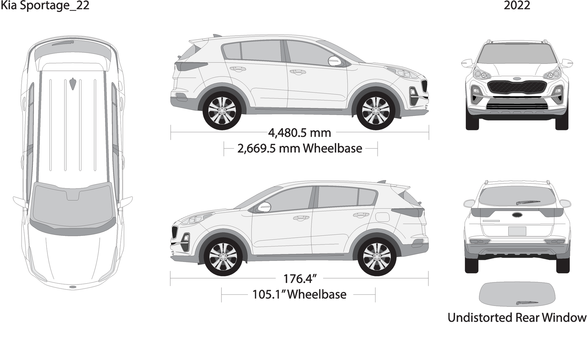 2022 Kia Sportage V22 Vehicle Wrap Template