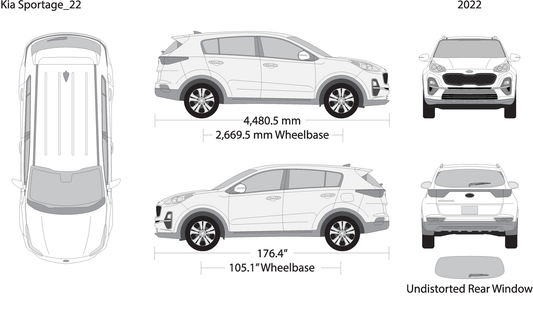 2022 Kia Sportage V22 Vehicle Wrap Template
