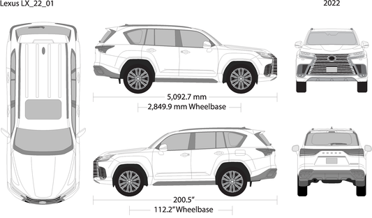 2022 Lexus Lx V22 Vehicle Wrap Template