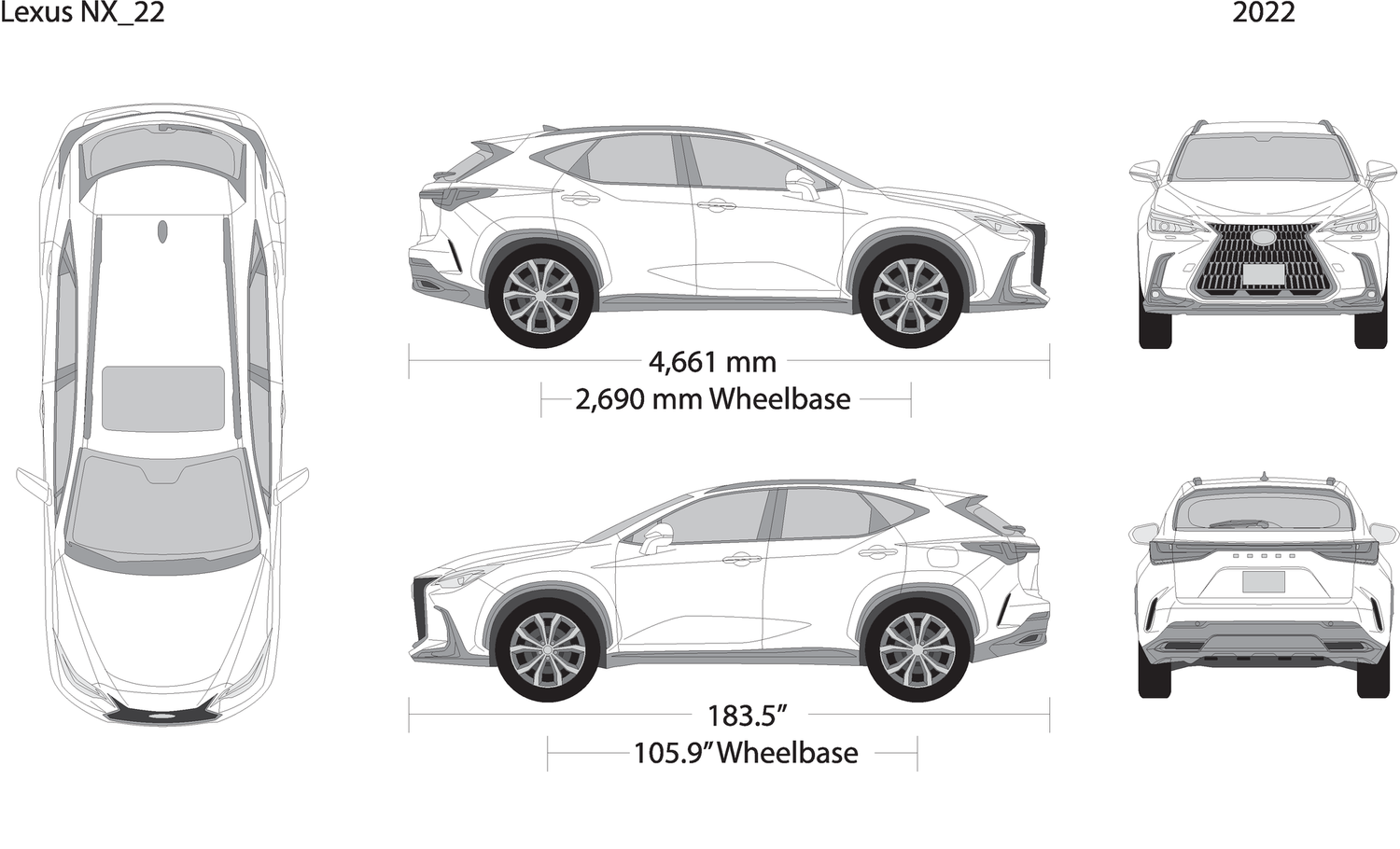 2022 Lexus Nx V22 Vehicle Wrap Template