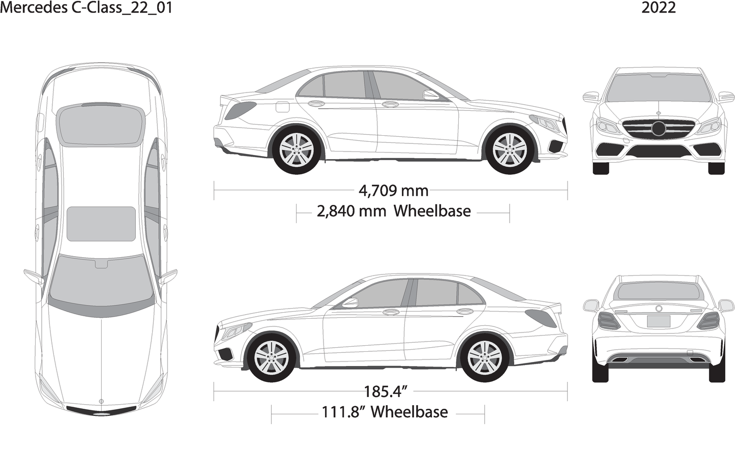 2022 Mercedes C Class V01 Vehicle Wrap Template
