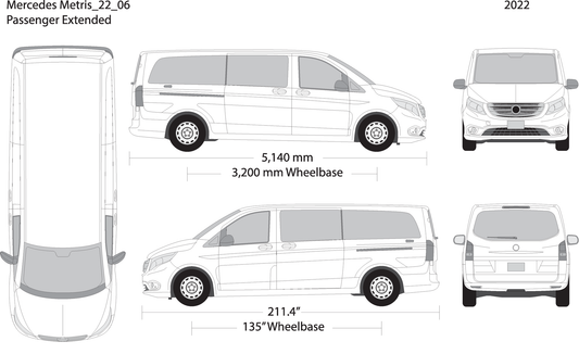 2022 Mercedes Metris V06 Vehicle Wrap Template