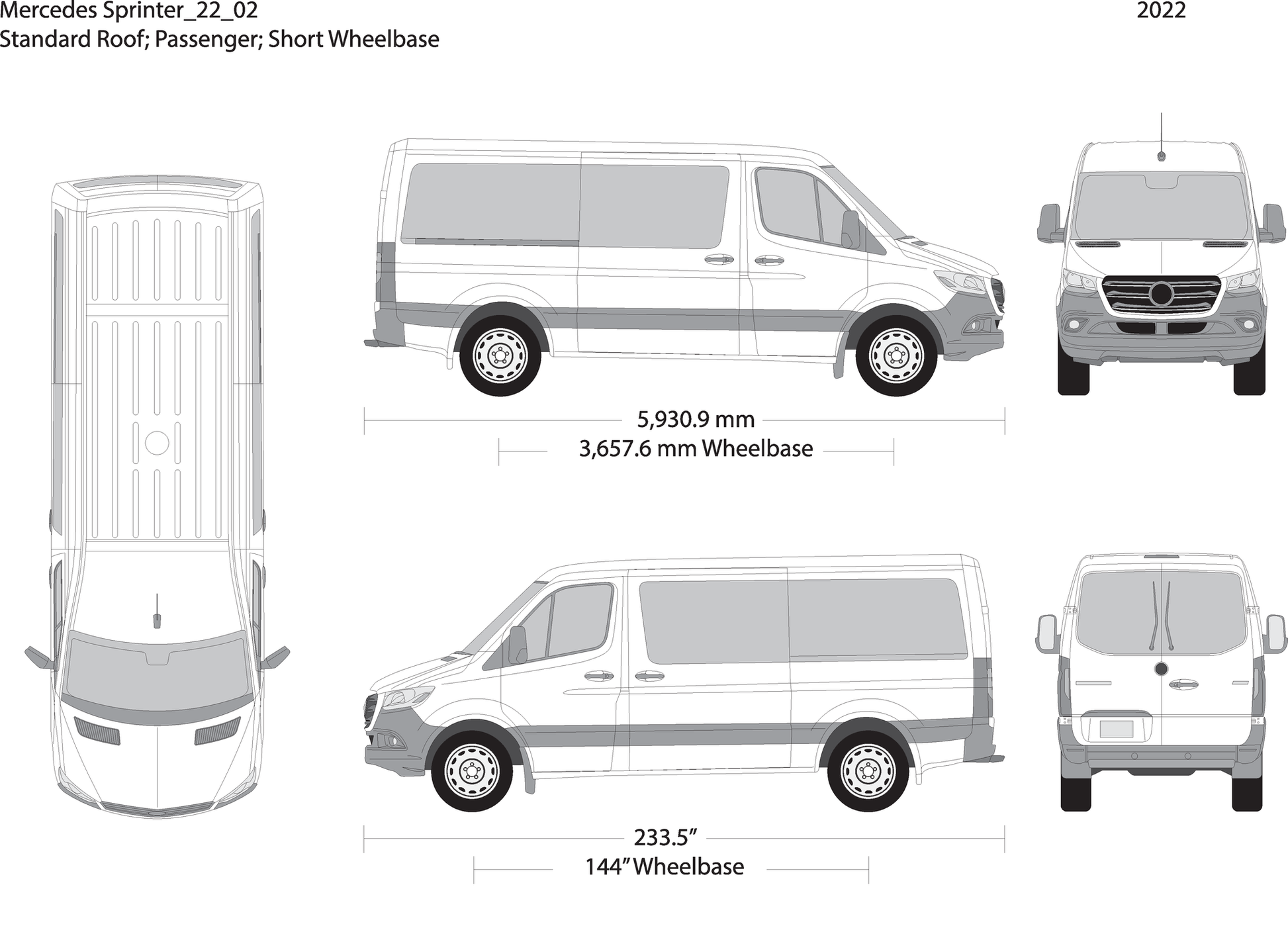 2022 Mercedes Sprinter V02 Vehicle Wrap Template