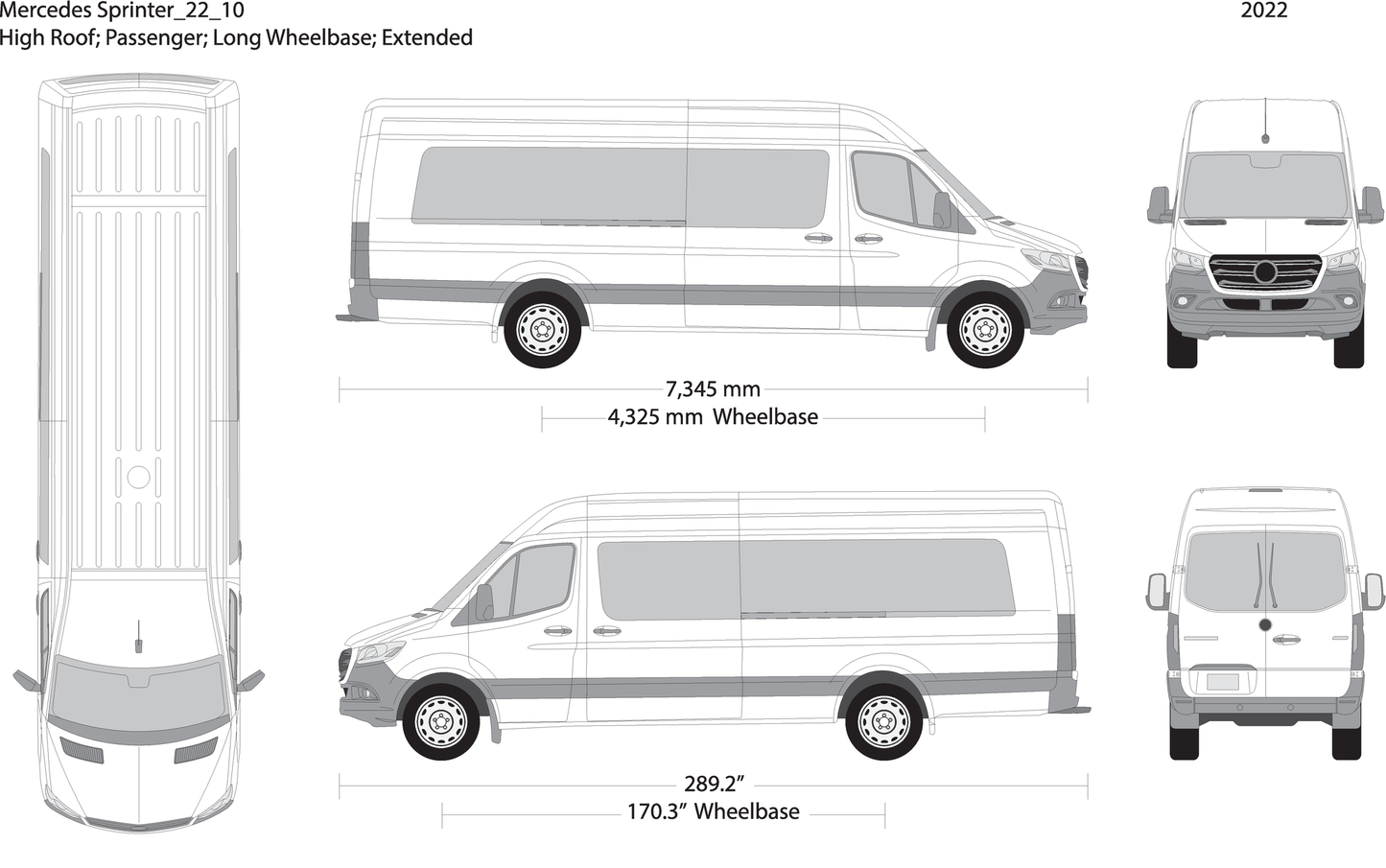 2022 Mercedes Sprinter V10 Vehicle Wrap Template