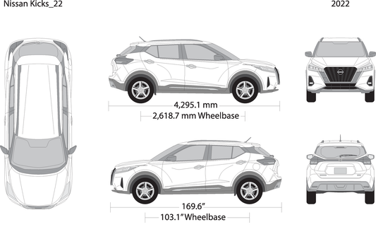 2022 Nissan Kicks V22 Vehicle Wrap Template