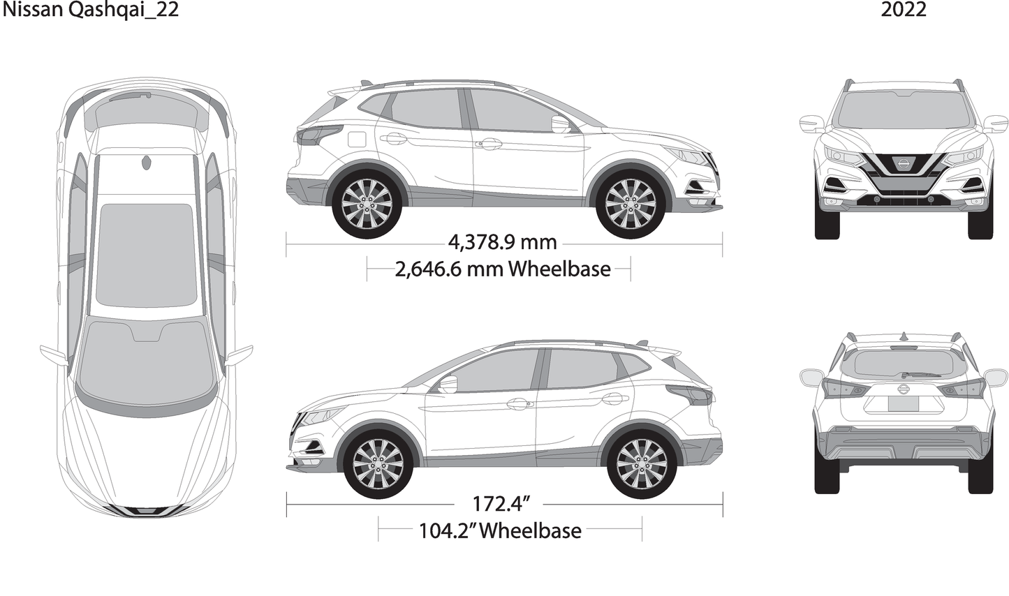 2022 Nissan Qashqai V22 Vehicle Wrap Template