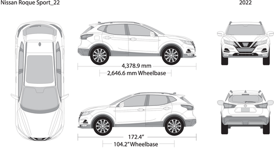 2022 Nissan Rogue Sport V22 Vehicle Wrap Template