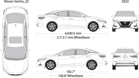 2022 Nissan Sentra V22 Vehicle Wrap Template