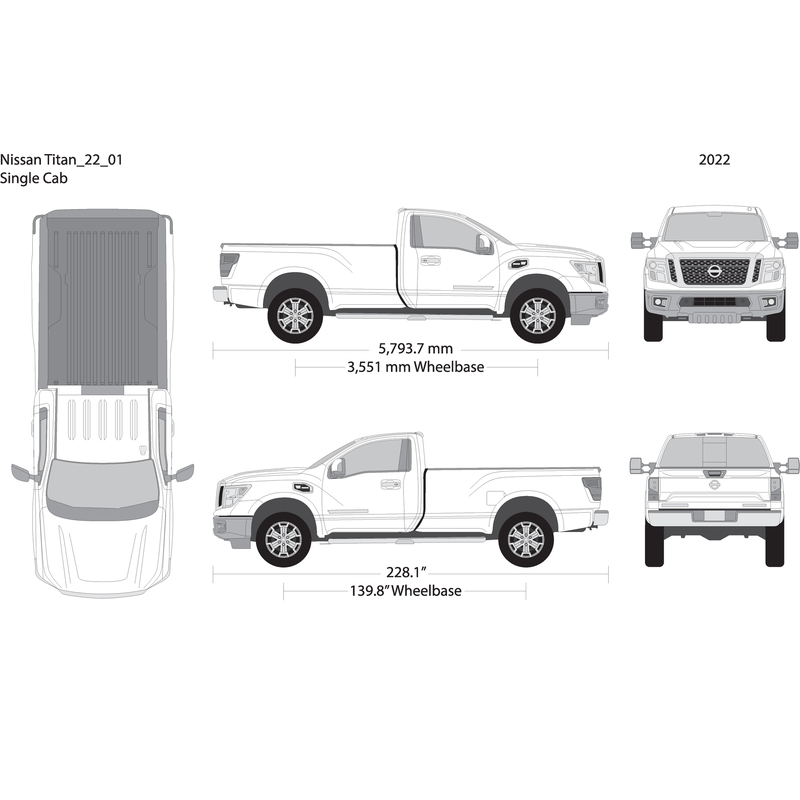 2022 Nissan Titan V01 Vehicle Wrap Template