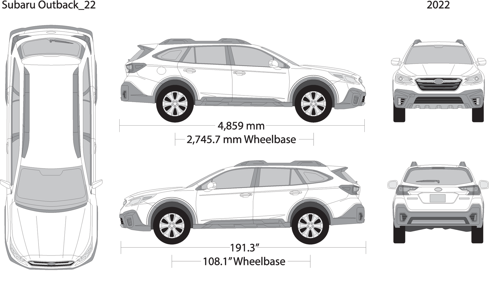 2022 Subaru Outback V22 Vehicle Wrap Template