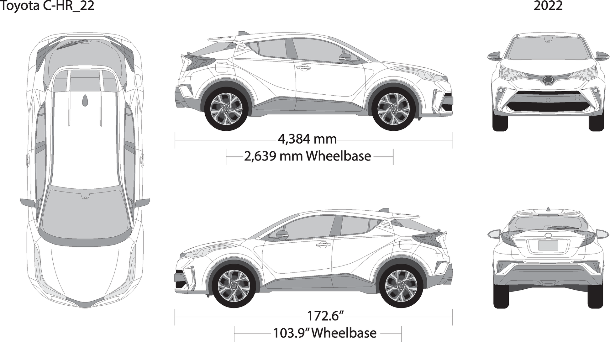 2022 Toyota C Hr V22 Vehicle Wrap Template
