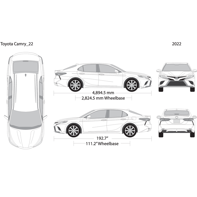 2022 Toyota Camry V22 Vehicle Wrap Template
